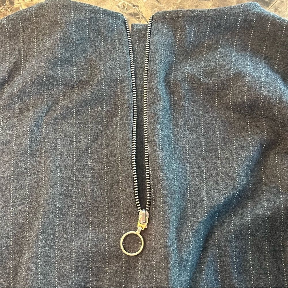 Womens Zara Long Length Gray Sweater Open Sides - Picture 7 of 11